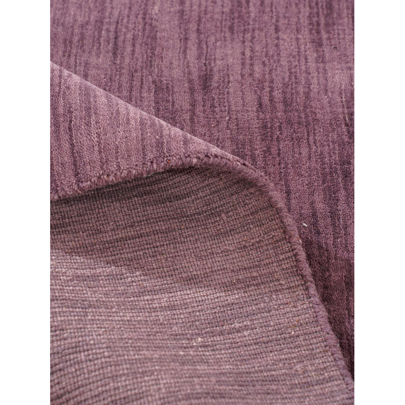 Manns Hand Knotted Loom Wool Eco-Friendly Area Rugs - 5' x 8', Rectangle, Purple Color, Plain Solid Design, High Pile Thick Handmade Anti Skid Area Rugs for Living Room, Bed Room