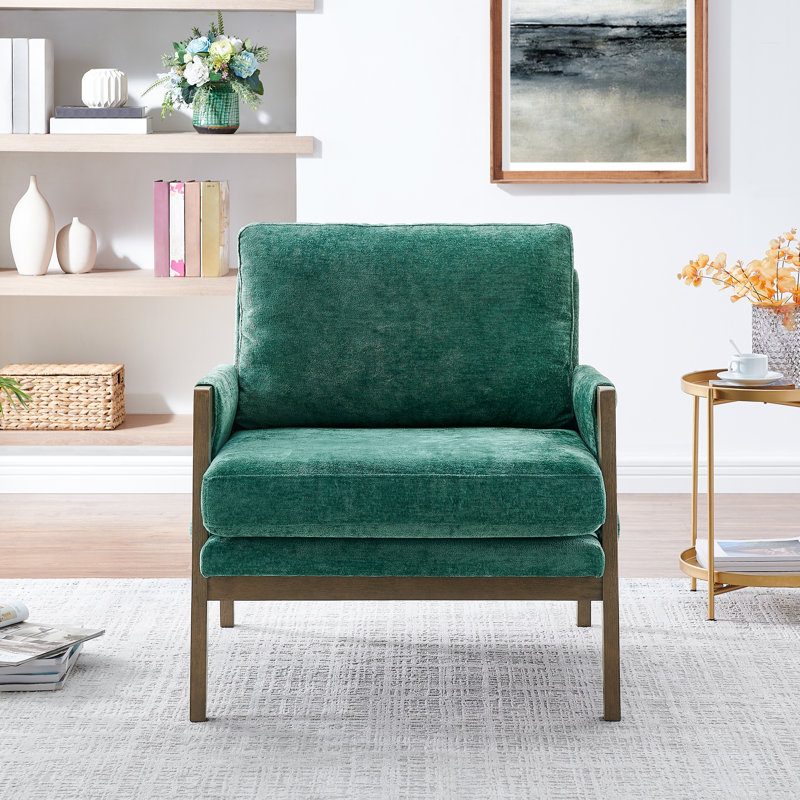 Fauteuil de salle à manger rembourré, Vert