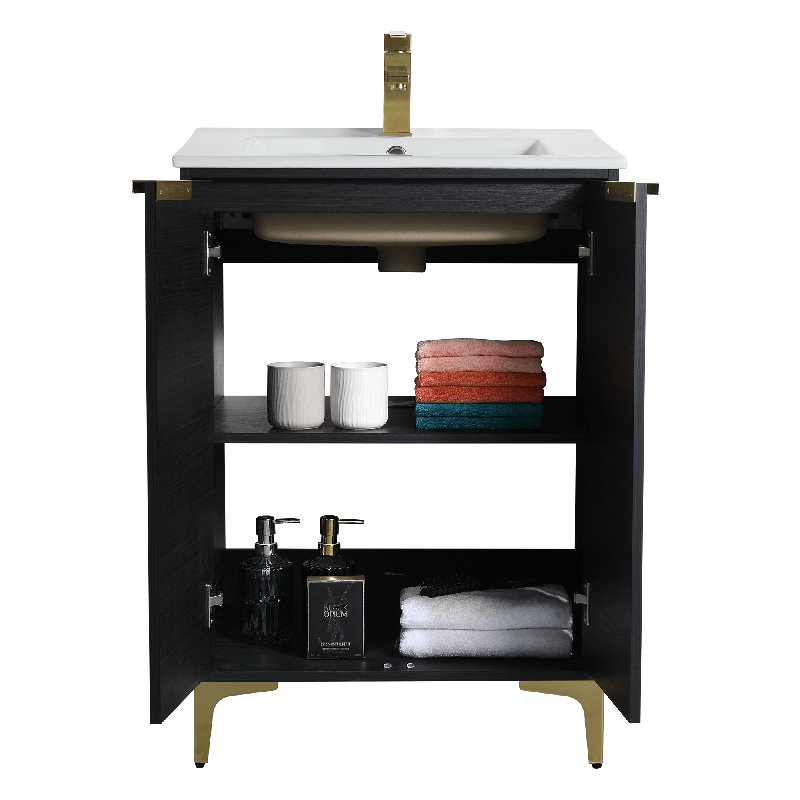 Ensemble de meuble-lavabo simple 24 po Kayden, Laiton satiné