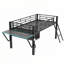 Gaming mid loft bed with desk, LED, Twin, Black