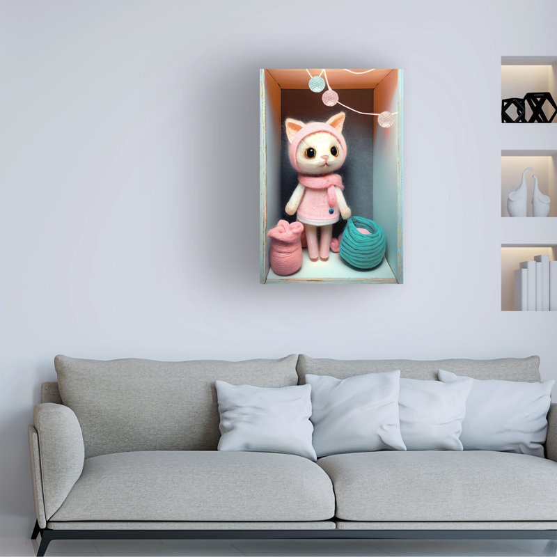 Art sur toile «bolle tricoté Littas II», H 19 po x l 12 po