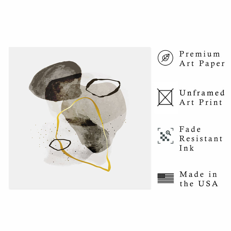 Abstrait Infinite Balance III, reproduction d'art moderne sans cadre Mid-Century, H 16 po x l 16 po