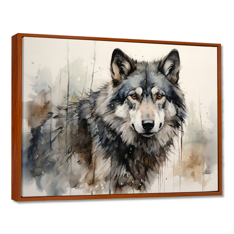 Wolf Lone Wanderer - Wolf Wall Decor, 12" H x 20" W, Brown, Floater Framed Print