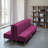 Velvet Upholstered Reception Ottoman Set with Back-581585229