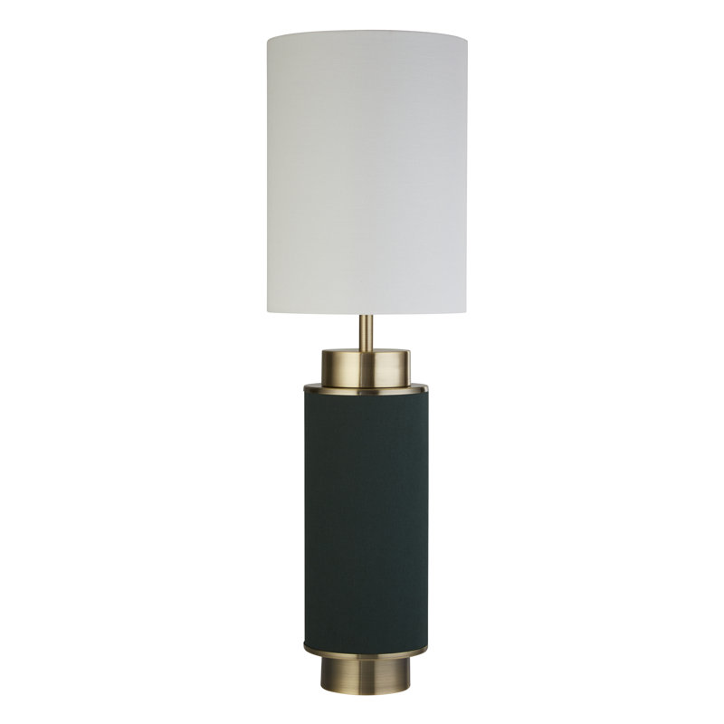 Joanie Metal Table Lamp, White, Gold/Green
