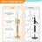 Adjustable Height Modern Floor Lamp With Marble Base, Gold Metal Pole And Linen Shade, 3-Way Dimmable LED Bulb Included For Living Room, Bedroom, Or Office