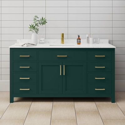 Beckett 66" Freestanding Single Bathroom Vanity with Cultured Marble Top