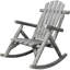 Chaise berçante grise en bois gris avec construction robuste, lattes de siège ergonomiques et impulsion à bascule lisse pour le jardin, le porche, la conception inspirée de la bûche de sapin à l'intérieur, soutien lombaire, rapide-1817037447