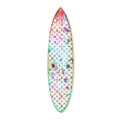Explode Creativity Neon Decorative Acrylic Surfboard by Oliver Gal