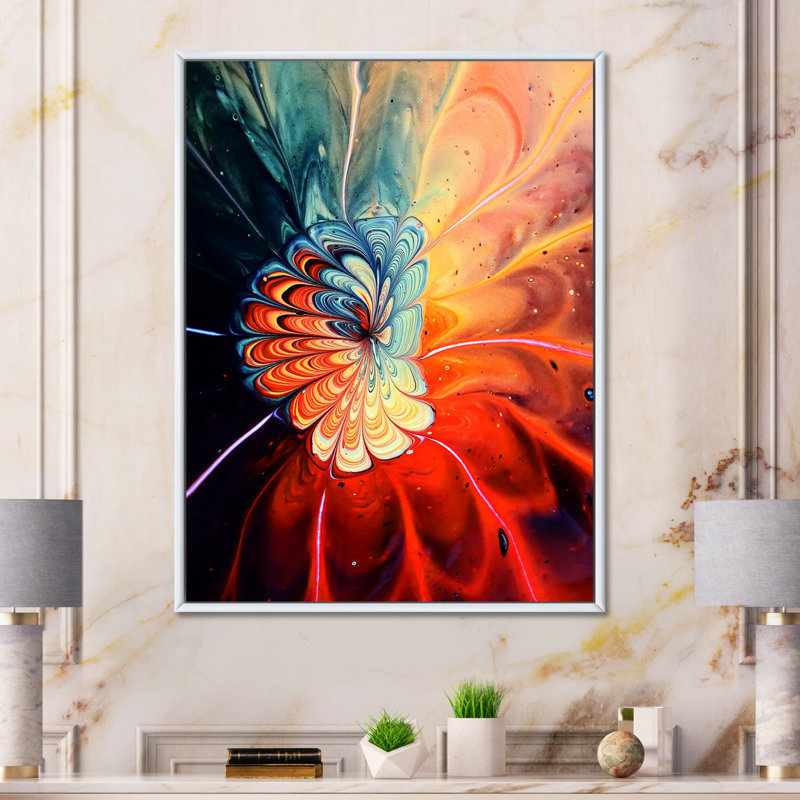 Reproduction d'art sur toile, "Abstract", H 44 po x l 34 po x P 1,5 po, Toile encadrée flottée blanche