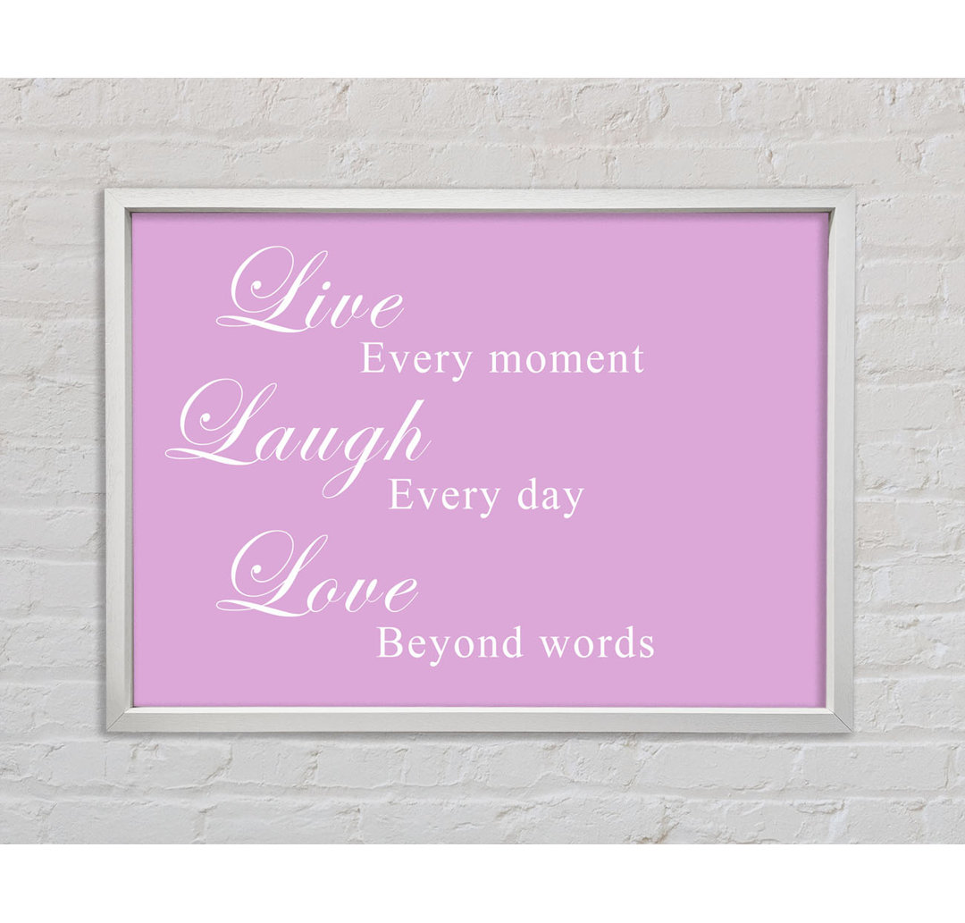 Love Quote Live Laugh Love Green - Einzelbildrahmen Kunstdrucke auf Leinwand