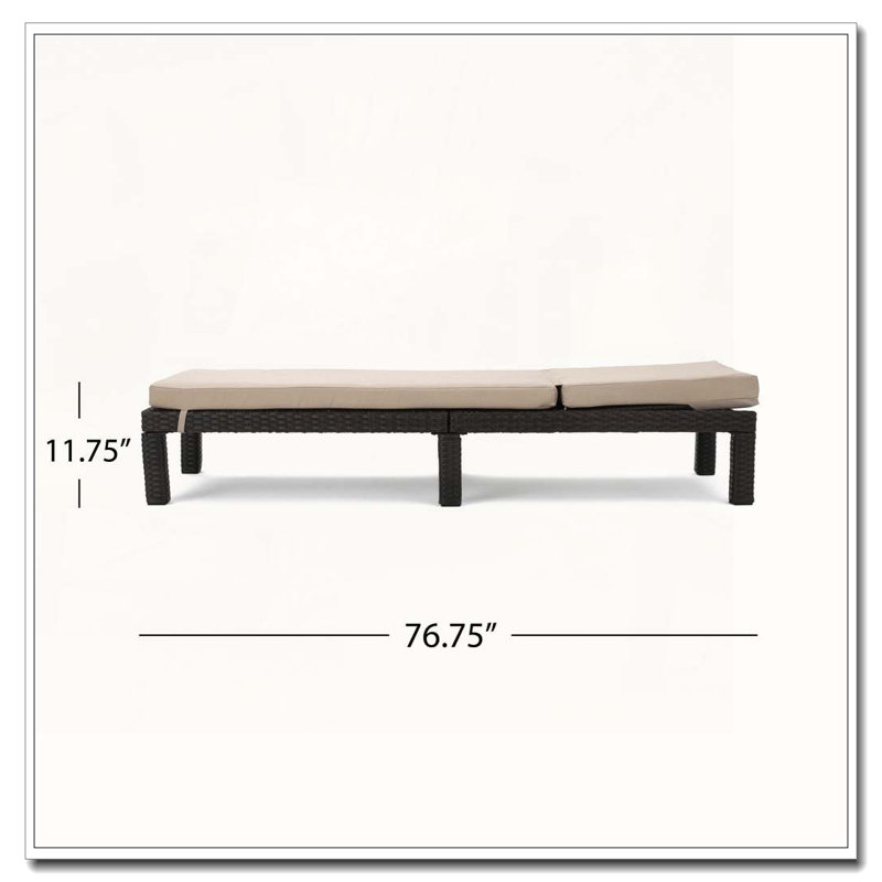 PUERTA KD CHAISE LOUNGE, Beige Cushion/Black Frame