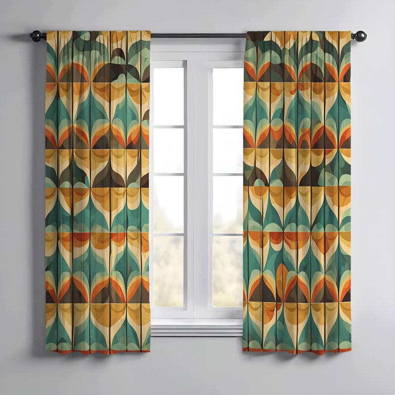 Paire de rideaux semi-transparents en polyester Sencer, L 20 po x L 61 po
