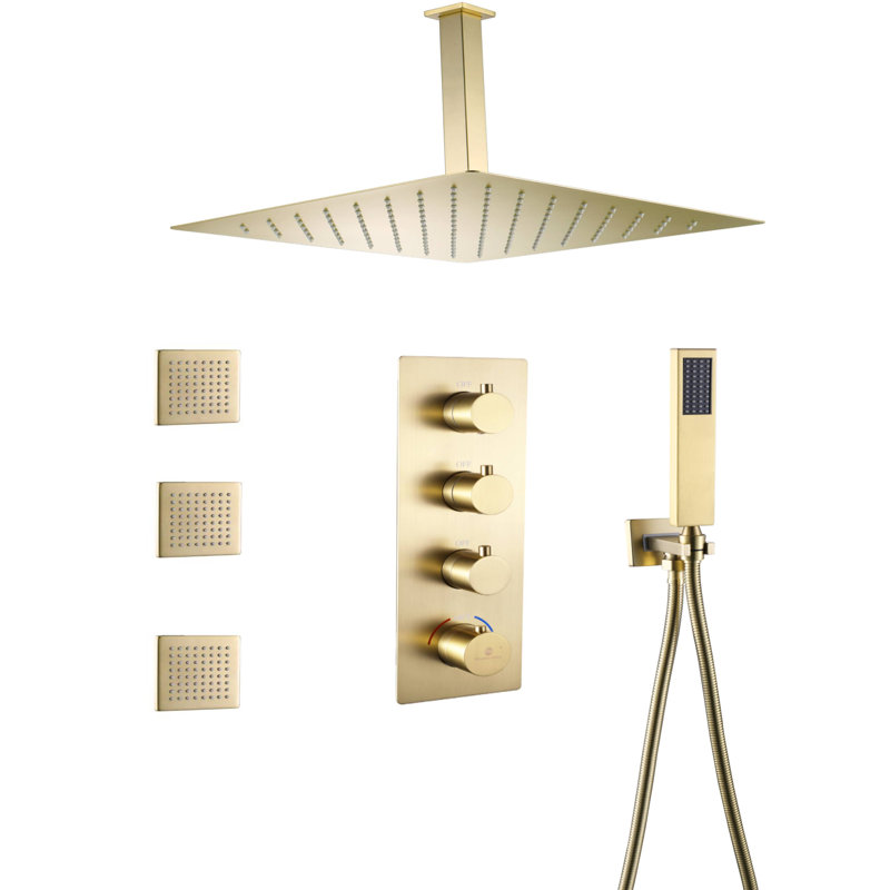 All-In-One Kit with Rough in-Valve, Brushed Gold