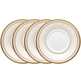 Noritake Trefolio Gold Set Of 4 Saucers, 6"