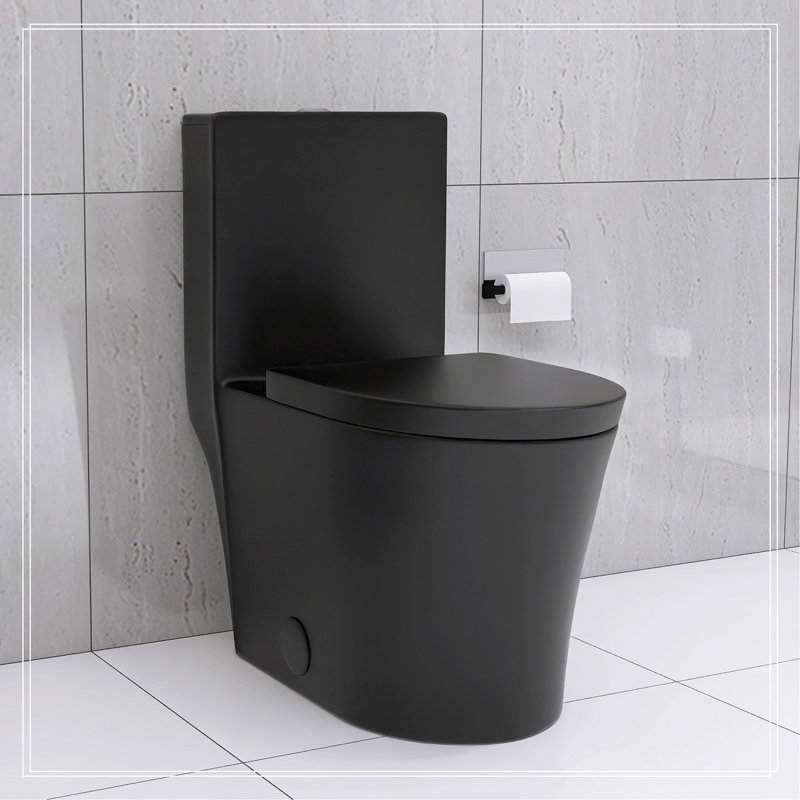 Toilette allongée une pièce, Noir mat