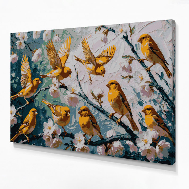 Art mural sur toile oiseaux, H 8 po x l 10 po