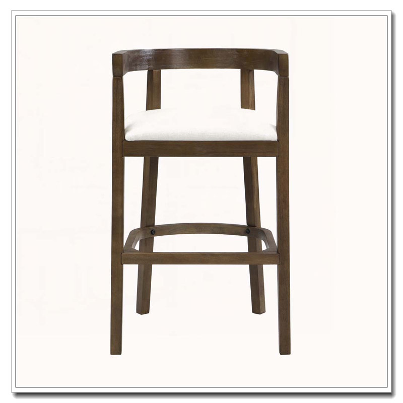 Tabouret de comptoir en bois d'hévéa, Chêne