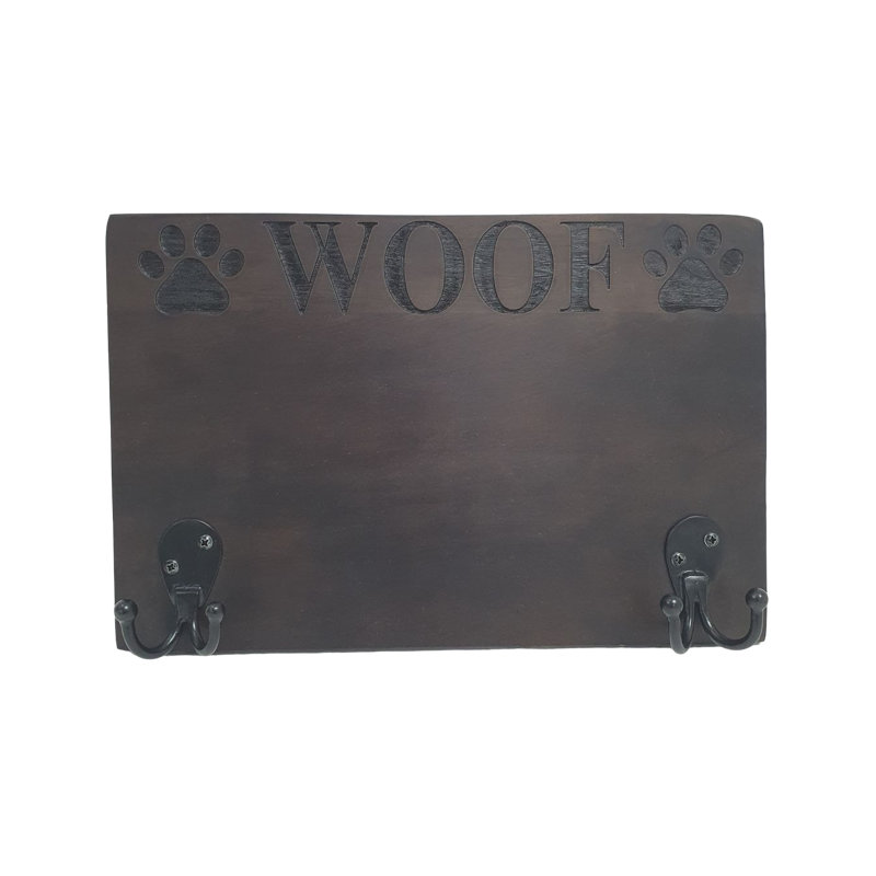 Woof Leash Holder | Wooden Leash Holder