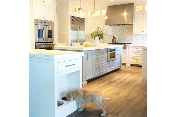 Kitchen Island Pet Bowls Design Ideas