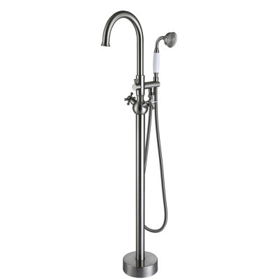Robinet de baignoire à main en nickel brossé - Métal massif, accessoire de salle de bain glamour moderne