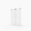 Porte de douche coulissante double sans cadre de 56 à 60 po x H 70 po, verre trempé clair de 5/16 po (8 mm) de large épaisseur, couche facile à nettoyer, avec tampon-123117929