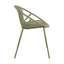Chaises de salle à manger de patio empilables avec design respirant, style moderne et simple (ensemble de 2), pieds en métal + dossier en plastique, vert-1164013388