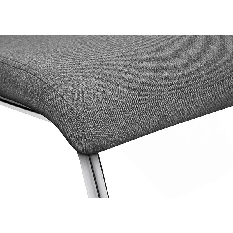 Ensemble de 2 chaises d'appoint rembourrées, Polyester gris