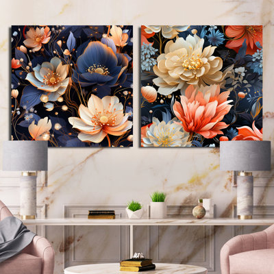 Layana - Ensemble de 2 collages carrés botaniques abstraits