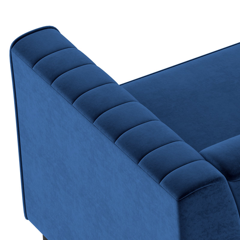 Causeuse 55 po Fayma, Velours bleu