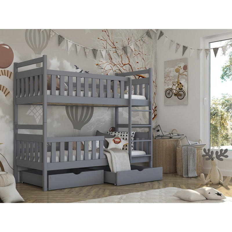 Tring Single (3') Standard Bunk Bed, Grey Matt