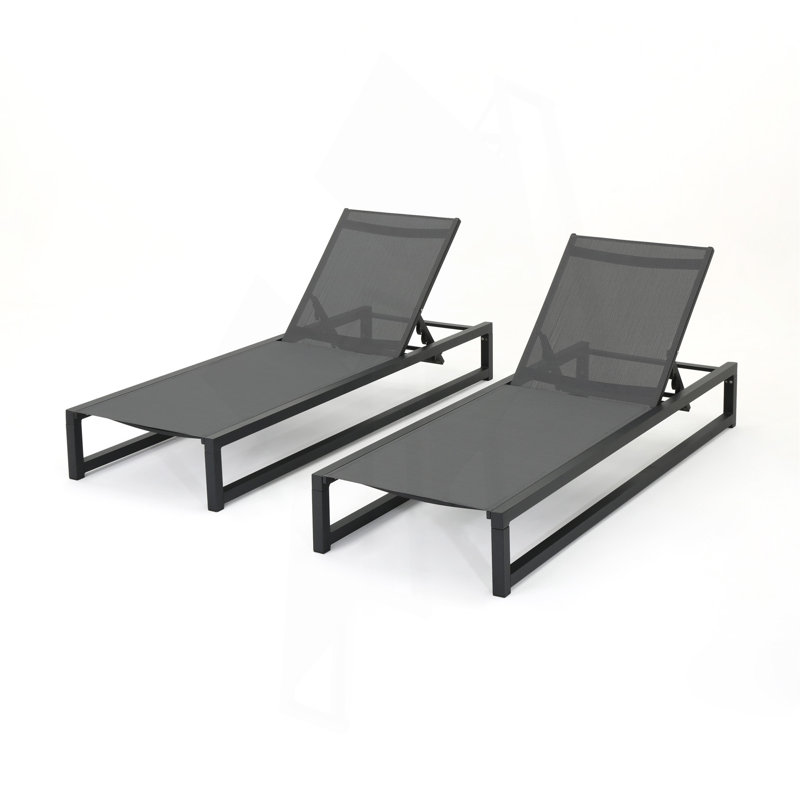 Méridienne VENISE CHAISE (ensemble de 2), 2, Noir/gris