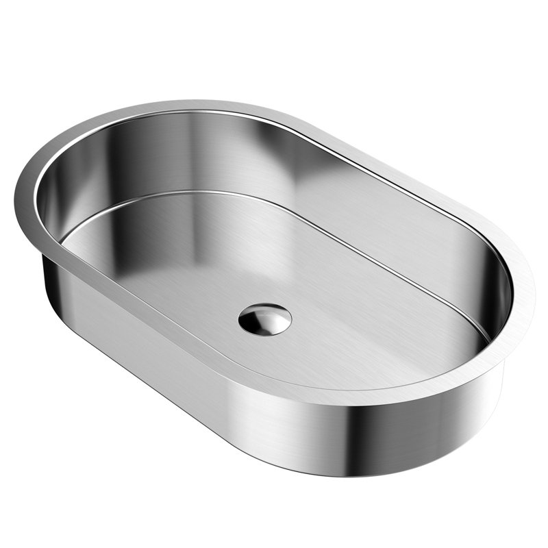 Kricia 25.9'' L Bathroom Sink, Brushed Silver