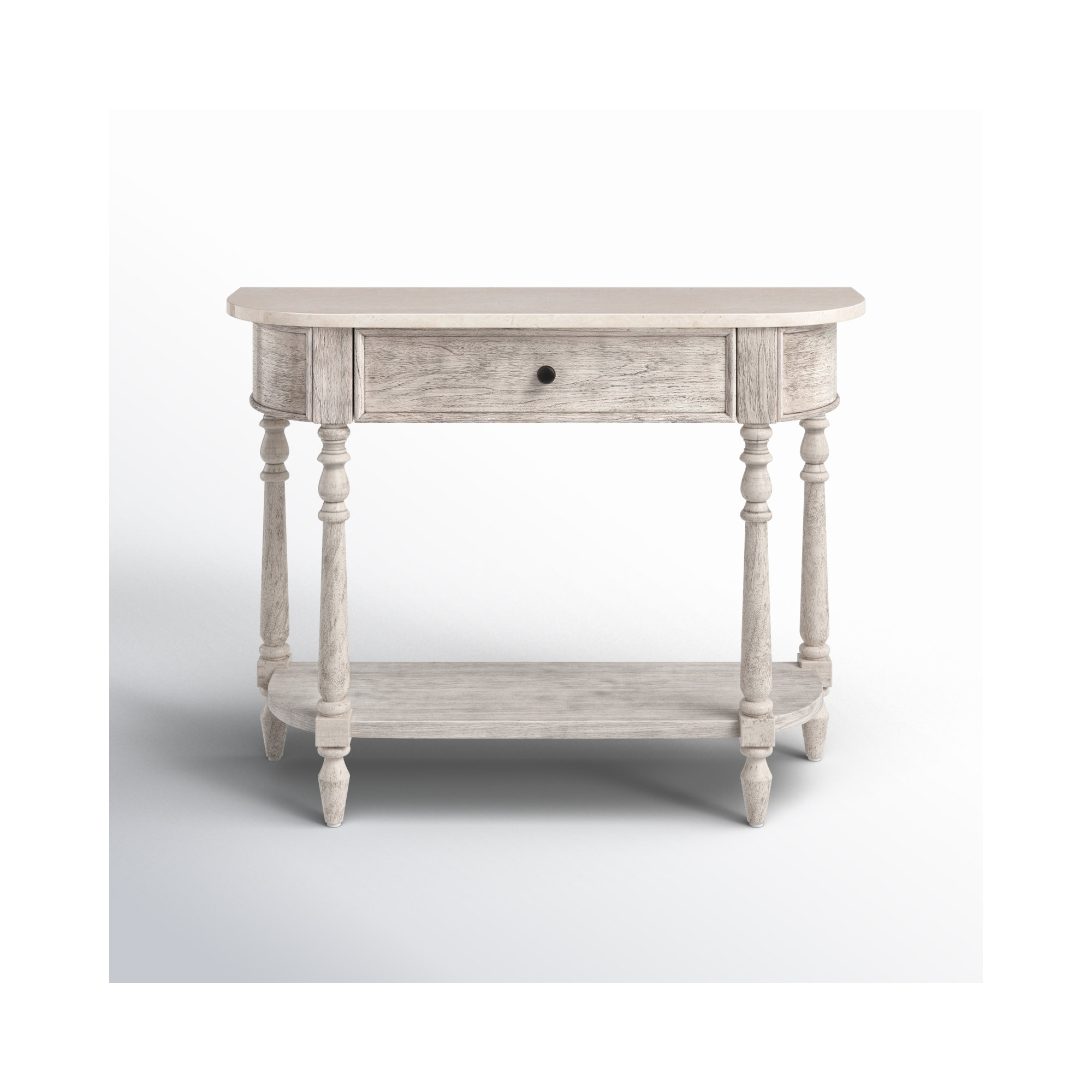 Aberdale 40'' Console Table with Marble Top, Rustic Gray
