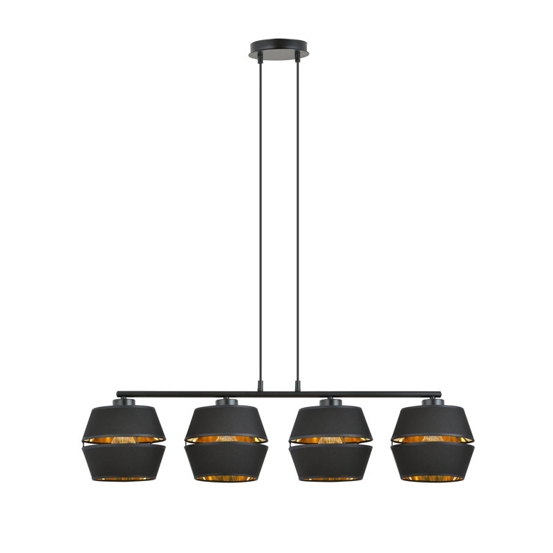Iesha 4 - Light Steel Pendant, Black/Gold