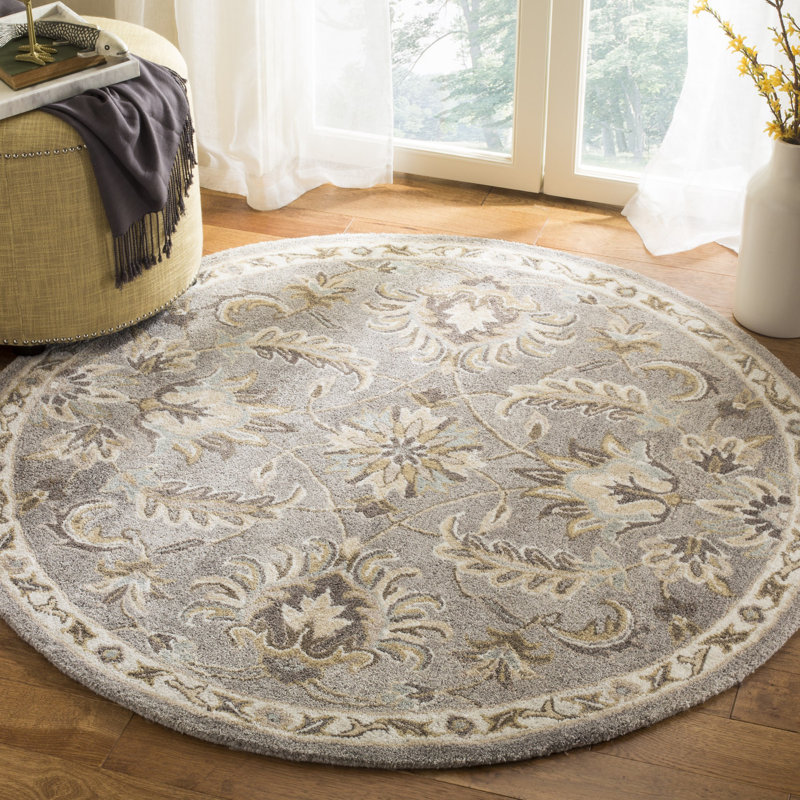 Tapis en viscose touffeté à la main Cruz, Rond 5 pi