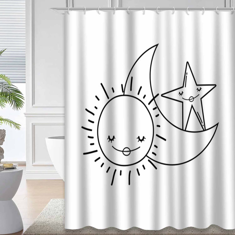 Rideau de douche avec 12 crochets, L 72 po x l 84 po