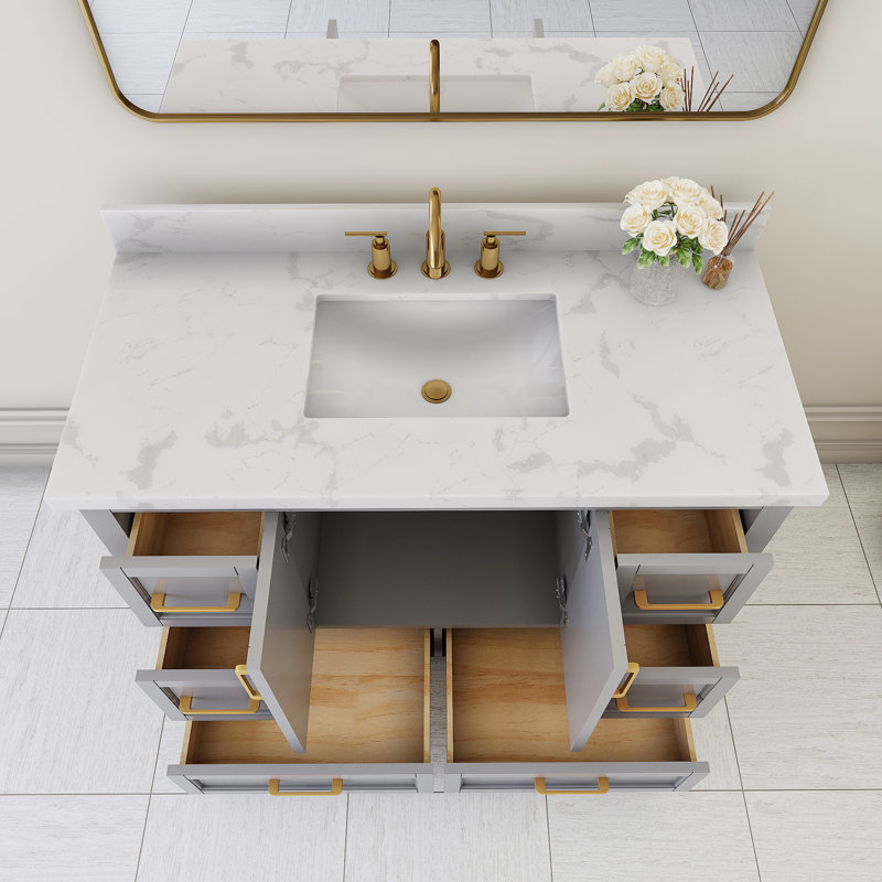 Meuble-lavabo simple 48 po avec comptoir