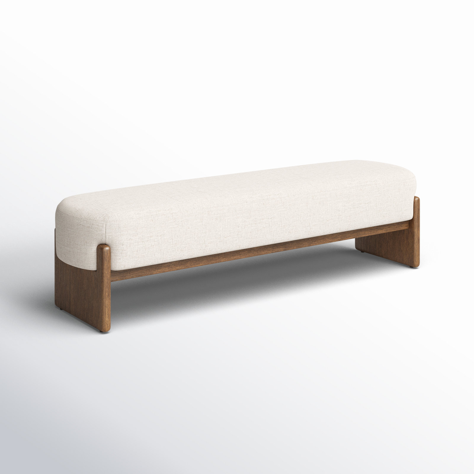 Gusman 76" Bedroom Bench, Alcala Cream Polyester Blend, null