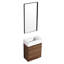 Petit meuble-lavabo de 18 po avec lavabo simple - Rangement abondant, lavabo en céramique durable, construction simple, grand espace de rangement en ébène brun, lavabo, design classique,