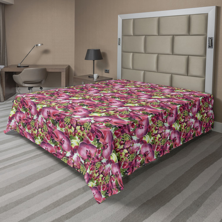 Ambesonne, drap plat floral pivoines, art botanique printanier