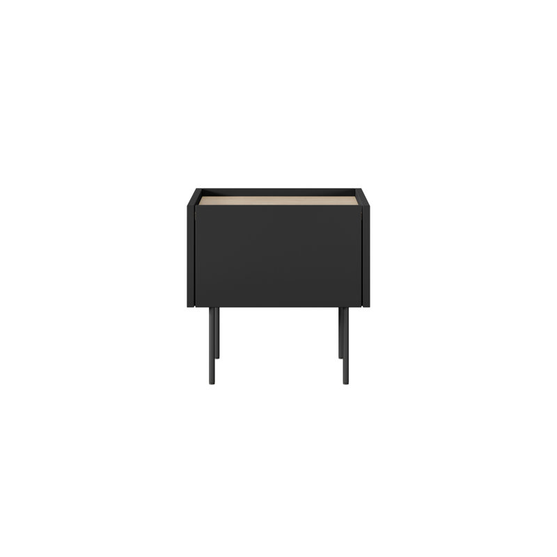 Cartegena 45cm W Manufactured Wood Bedside Table, Black