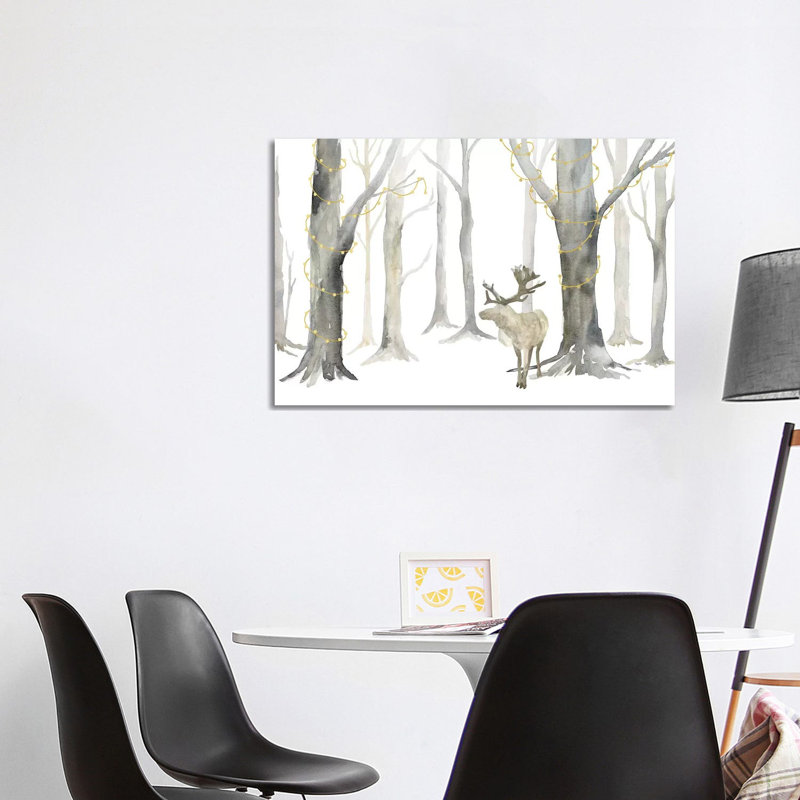 Christmas Forest Landscape by Tara Reed - Wrapped Canvas Painting, 101.6 cm H x 66.04 cm W x 3.175 cm D