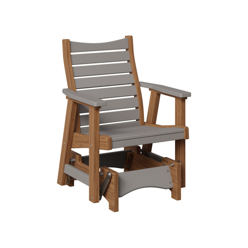 Fauteuil oscillant berlinois Berlin Premium Bristol, Light Gray Top/Antique Mahogany Base