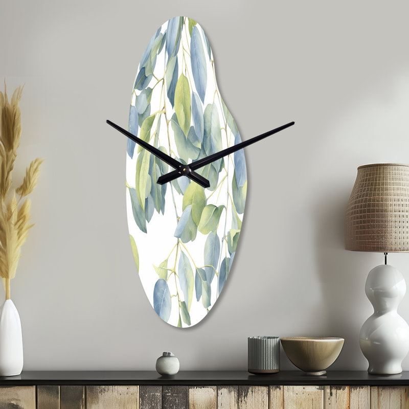 Ihab - Curved Shape Large Floral 3D Wall Clock, Medium