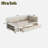 L-shaped Velvet Upholstered Platform Bed With Built-in Side Storage And 2 Drawers-1361355129