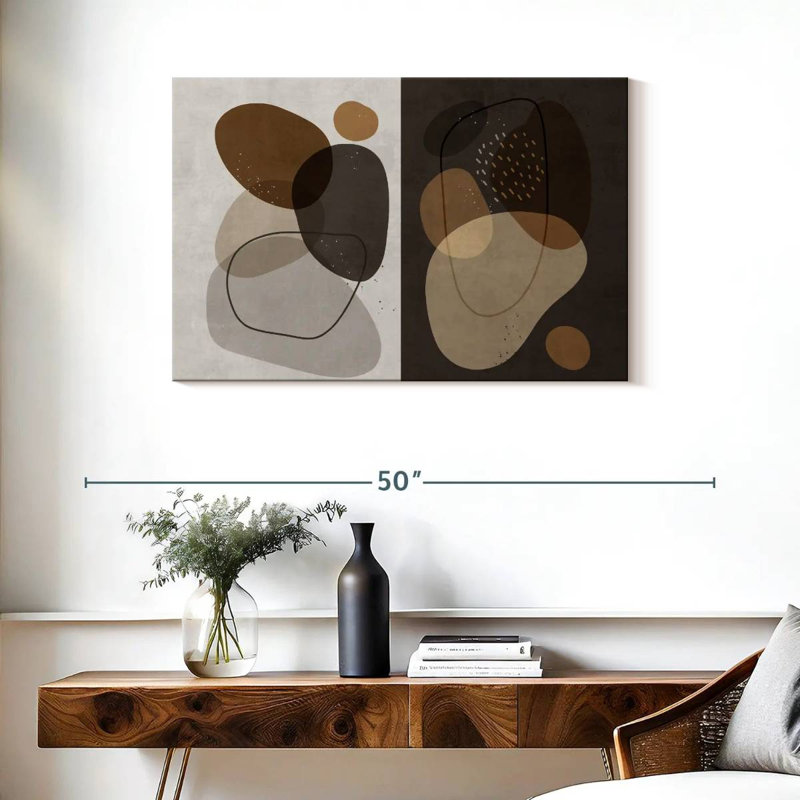 Boho abstrait - reproduction sur toile tendue, H 24 po x l 36 po x P 1,25 po