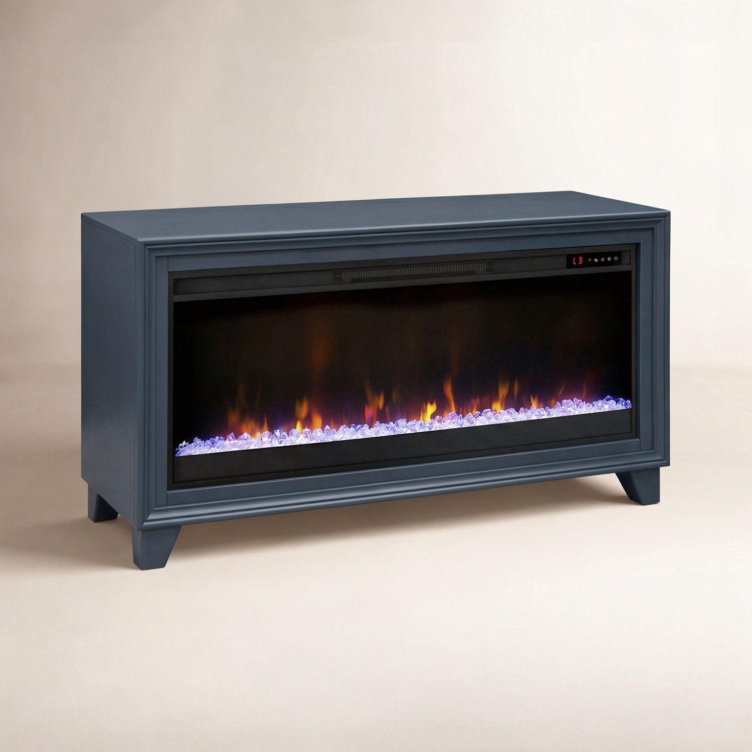 Satie 48" Modular Electric Fireplace, Blue
