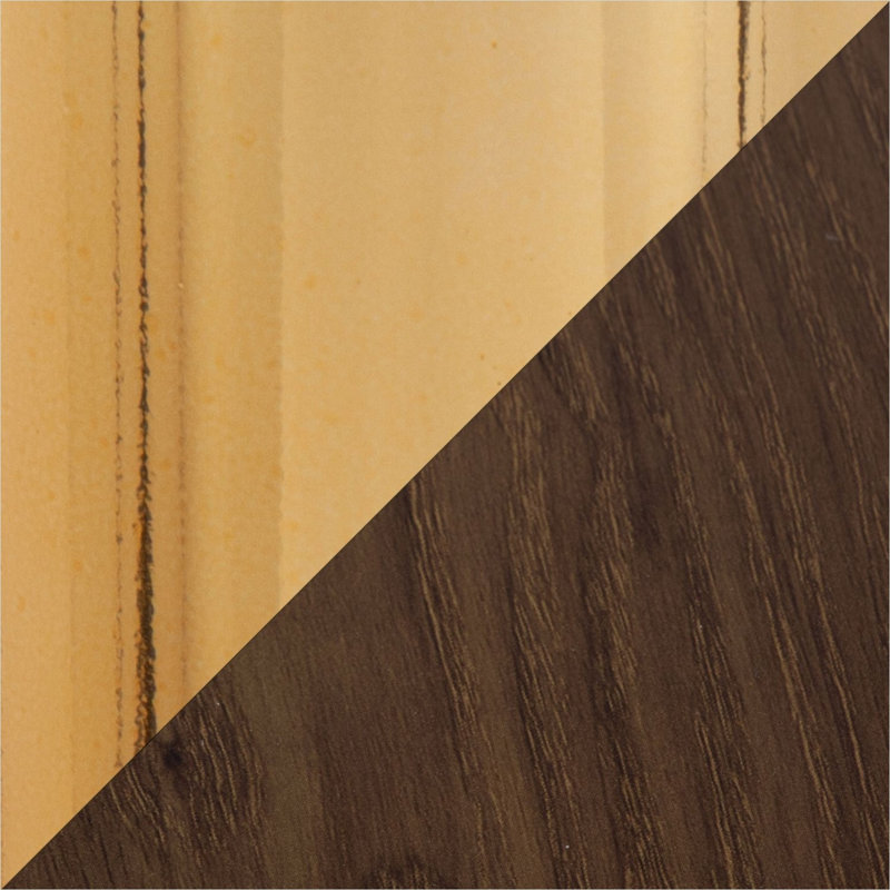Table de salle à manger ronde à finition brillante, dessus en bois massif et piètement à tréteaux, quatre couverts, 96 cm (37,75 pouces).