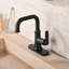 Robinet de salle de bain à poignée simple avec drain Remmlo - noir mat-122356318